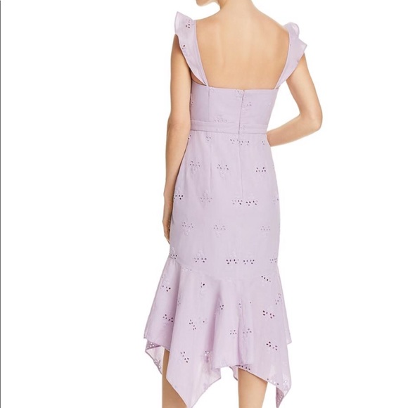 NWT WAYF lilac ruffle eyelet midi dress S - Picture 2 of 6